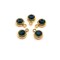 303 Stainless Steel, 18k Gold, Dark Green May Birthstone Rhinestone Charms, 8x6mm